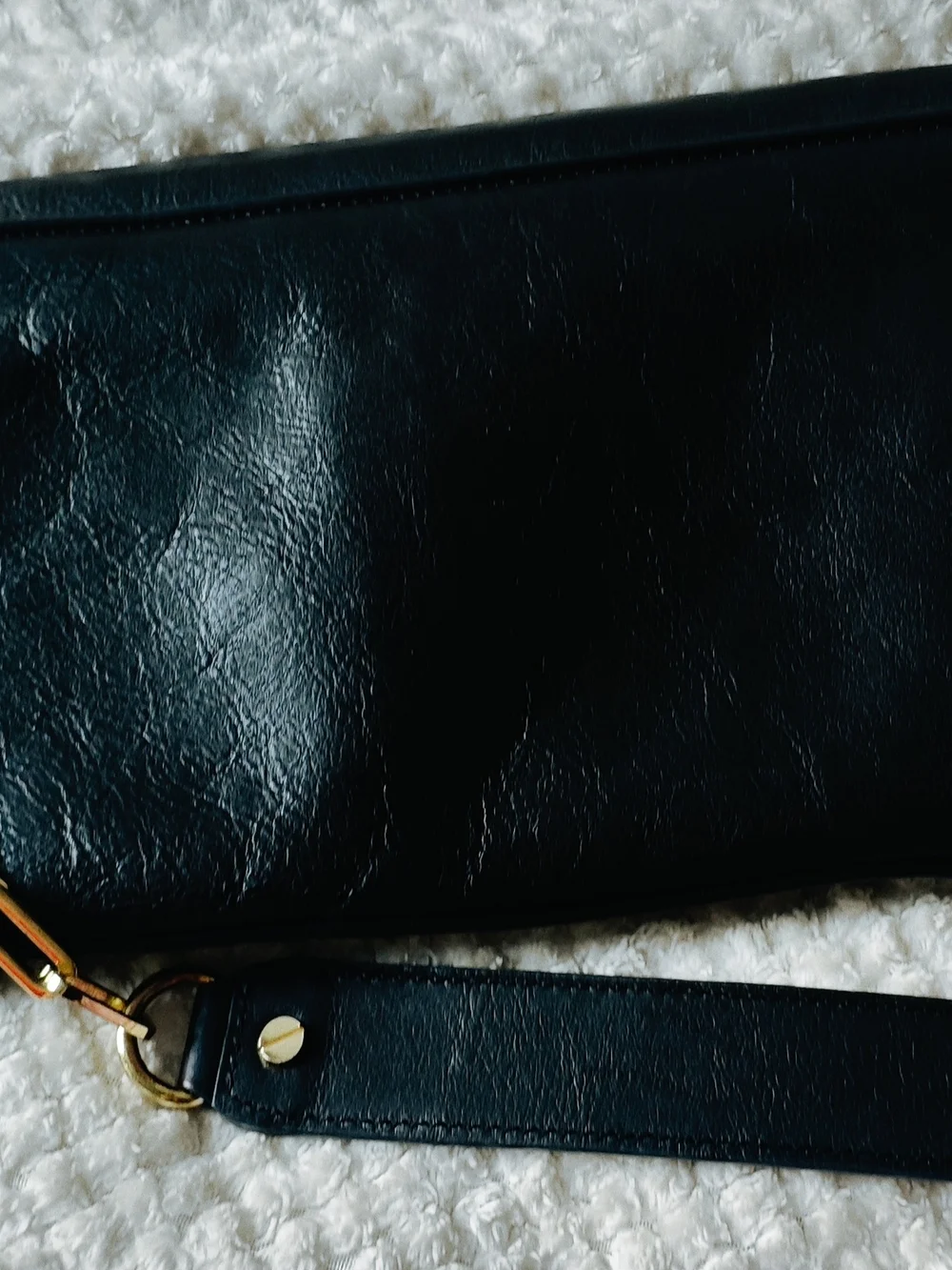 Tory Burch Black Logo Clutch Gold Chain